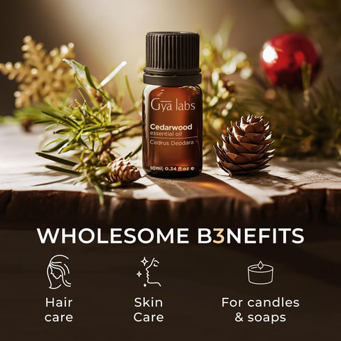 Set Set 2x0.34 oz Juniper Essential Oil for Diffuser & Cedarwood Oil for Hair - Aromatherapy Grade Essential Oils - fl