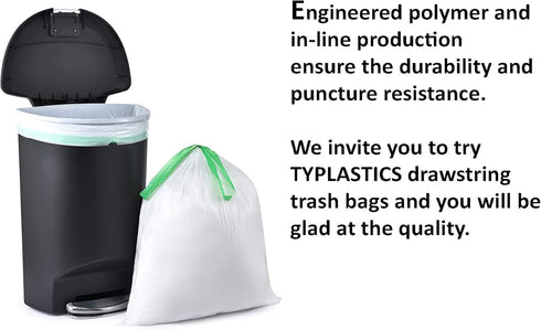 Tall Kitchen Drawstring Trash Bags, 13 Gallon, 200 Count