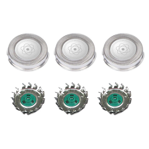 Replacement Shaver Heads with Brush, Fit for Philips HQ64, HQ54, HQ5705, HQ6070, Pack of 3