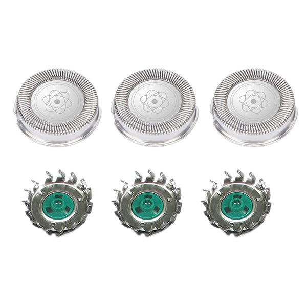 Replacement Shaver Heads with Brush, Fit for Philips HQ64, HQ54, HQ5705, HQ6070, Pack of 3