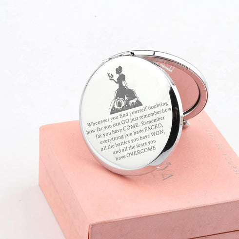 Lywjyb Birdgot Movie Inspired Gift - Fairy Tale Makeup Mirror, Inspirational Compact Mirror for Her (Cinder Mirr