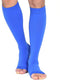 Knee High Compression Stockings - Firm Support 20-30 mmHg Opaque Maternity Socks, Open-Toe, 1 Pair Blue 3XL