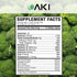AKI Cruciferous Superfood Green Mix Powder, Made from Kale, Broccoli, Brussels Sprouts, 5.3oz/150g