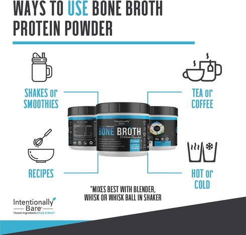 Intentionally Bare Bone Broth Collagen Peptides Powder, Unflavored, 20 Servings