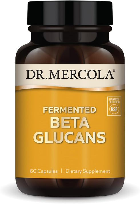 Dr. Mercola Fermented Beta Glucans, 30 Servings (60 Capsules), Dietary Supplement for Immune Support, Non-GMO