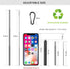 2 Pack Reusable Metal Straws, Collapsible Stainless Steel Drinking Straw, Travel Portable Telescopic Straw with Case,