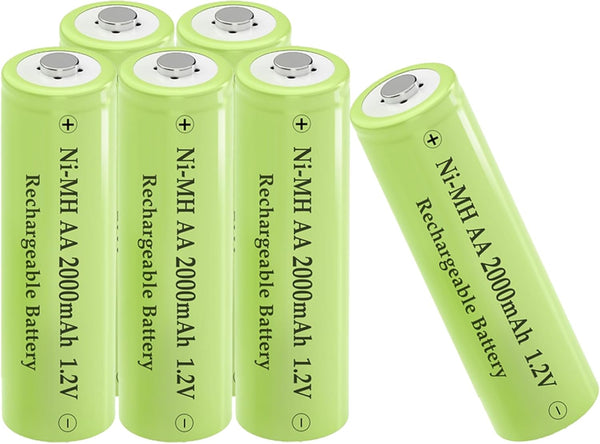 Teneyuuo AA 2000mAh NI-MH Rechargeable Batteries, 1.2V Pre-Charged Double A Battery for Household