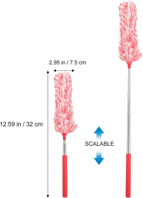 Mobestech Retractable Duster for Home and Car Cleaning, Mini Extendable Cleaning Tool with Electrostatic Duster