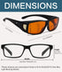 BLUELESS Fitover Glasses for Computer Blue Blocking with Orange Tinted Sleep Glasses, Black