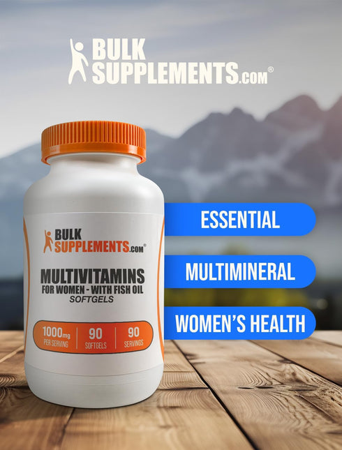 BulkSupplements.com Multivitamin for Women Softgels, 90 Count, Women's Multivitamin with Iron