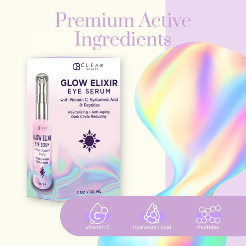 Vitamin C & Hyaluronic Acid Under Eye Serum, Reduces Puffiness, Dark Circles & Wrinkles, Cruelty-Free