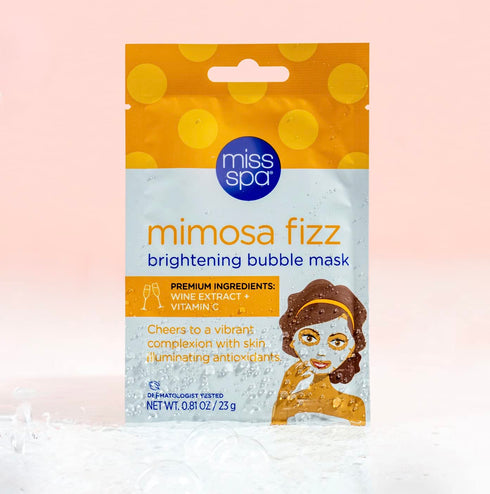 MISS SPA Brightening Bubbling Mask, Vitamin C Anti-Aging Hydrating Facial Sheet Mask, 4 Pack