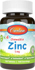Carlson Kid's Chewable Zinc, 5 mg, Natural Mixed Berry Flavor, 160 Tablets for Health Support