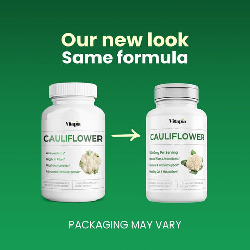 Organic Cauliflower Superfood Veggies Powder Supplement | Natural Sulforaphane, Vitamins & Minerals | 120 Vegetable