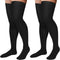 Supervitae 2 Pairs Thigh High Compression Socks 30-40 mmhg for Men and Women