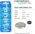 Renata 315 SR716SW 1.55V 315 (2 Count) Batteries - Silver Oxide Watch Battery