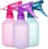 Refillable Stream and Spray Colored Squirt Bottles, 12oz Refillable Mister Bottle for Cleaning, Gardening, Grooming (3