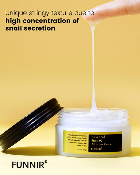 Snail Mucin 92% Repair Cream, 100g Face Moisturizer for All Skin Types, Youthful and Radiant Skincare