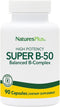Natures Plus Super B50-90 Vegetarian Capsules, High Potency B Complex Vitamin Supplement