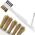 Kitchen Cleaning Scrub Brush - Deep Gas Stove Brass Wire Brushes with Stiff Bristles & Cooktop Scraper, Scrubber
