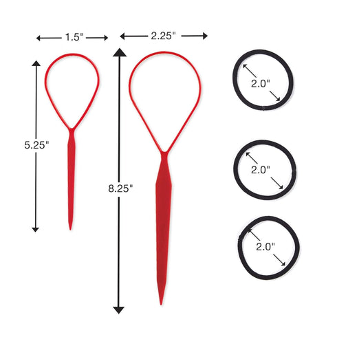 Topsy Tail Hair Tool by Conair - Ponytail Hair Loop Styling Tool, 5-Piece Set