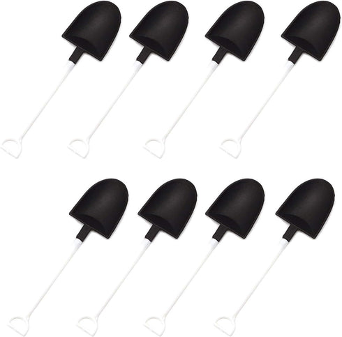 Honbay 30PCS Plastic Disposable Mini Ice Cream Dessert Spoons, Black and White