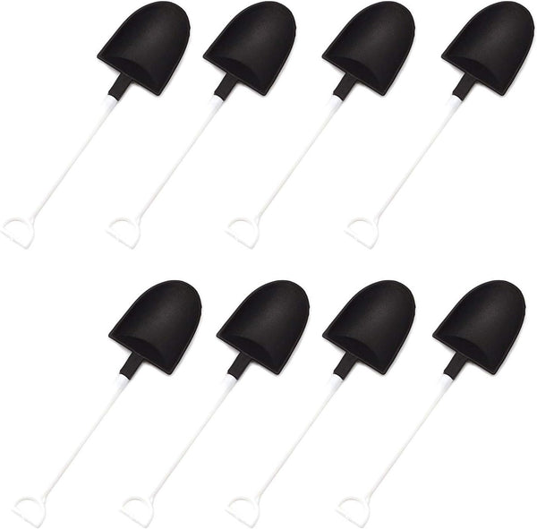 Honbay 30PCS Plastic Disposable Mini Ice Cream Dessert Spoons, Black and White