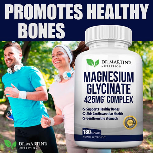 Premium Magnesium Glycinate 425mg - 180 Vegan Capsules for Stress Relief, Sleep, Muscle Cramps & Healthy Heart