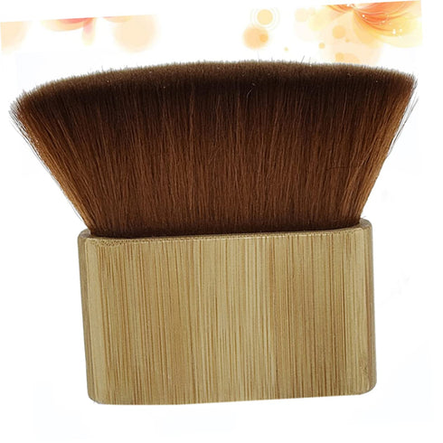 KALLORY Kits Styling Duster Tool - Wooden Neck Cutting Hairbrush with Nylon Cleaning Handle for Barber Salon