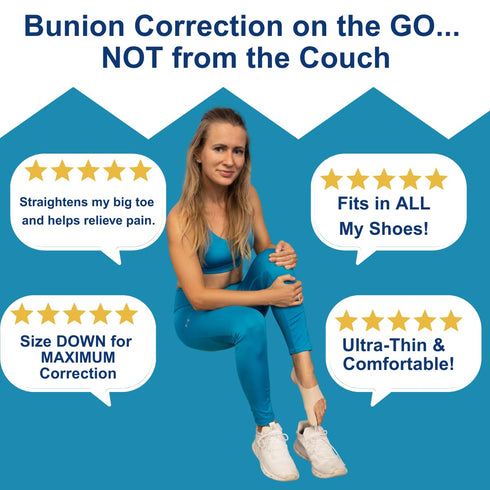 Bunion Corrector for Women - Big Toe Straightener, Ultra-Thin & Discreet Sock for Hallux Valgus Relief (Med-Left)