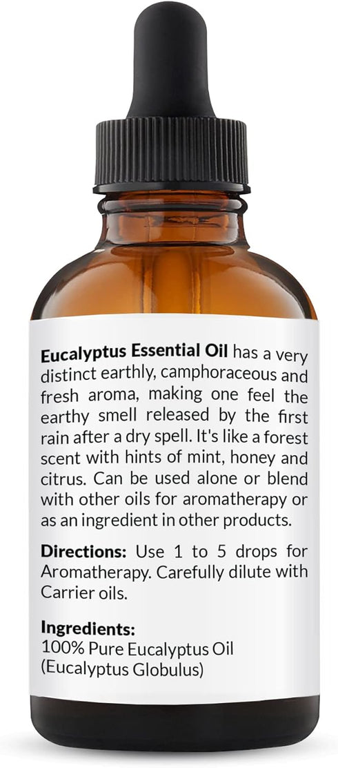 NaturoBliss 100% Pure Natural Undiluted Eucalyptus Essential Oil - 4oz, Therapeutic Grade