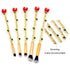 Rose Eye Makeup Brush Set - 5pcs Wand Brushes with Soft Synthetic Fiber for Eyebrow, Eyeshadow, Foundation, Gold