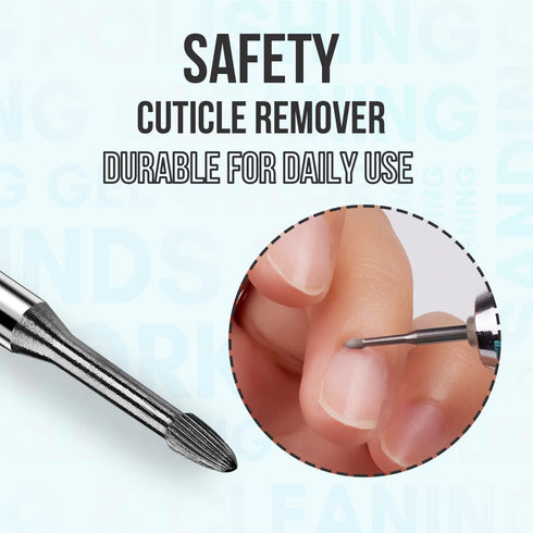 Makartt Nail Drill Bits: 3/32" Safety Tungsten Carbide Cuticle Remover for Electric Nail File