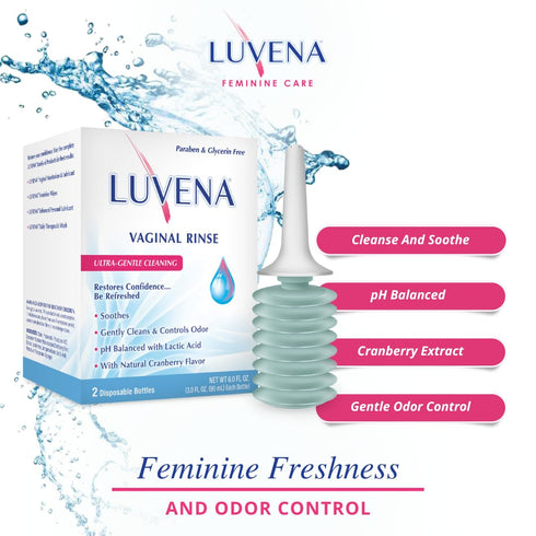 LUVENA Daily Personal Feminine Rinse - Ultra Gentle Wash to Maintain Freshness & Resist Odor - pH Balanced, Paraben Free, Gynecologist Tested - Soothing & Moisturizing (2 Pack, 3oz Bottles)