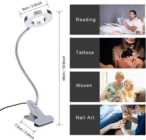 Makeup LED Lights, USB Cosmetic Lamp Eyebrow Lips Beauty Salon Desktop Led Lights with Clip