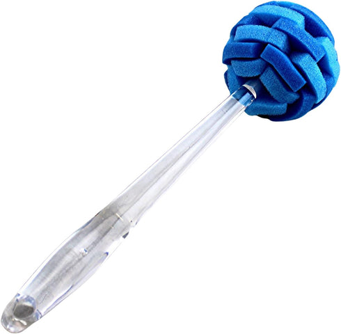 Soft Touch Kitchen Glassware Multi-Purpose Sponge Puff Dish Brush with Ergonomic Handle (11.5")