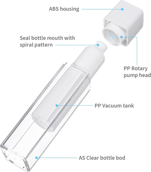 Holibanna Airless Pump Dispenser Foundation Bottle: 3pcs 50ml Refillable Pumps Container, 1.7oz Travel Skincare