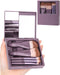 Travel Size Makeup Brushes Mini Set, 5Pcs Small Cosmetic Brushes with Hard Case and Built-in Mirror for Women