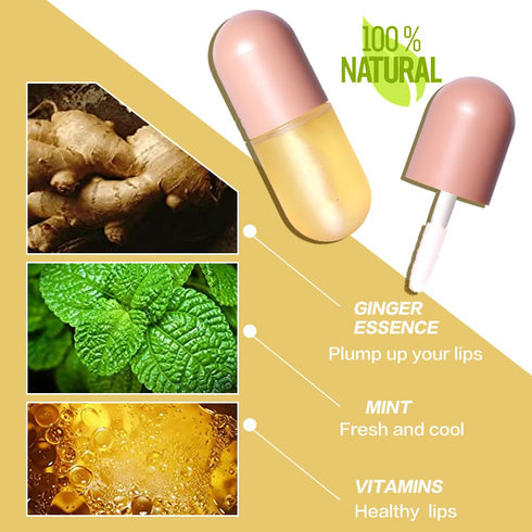 KISSIO Natural Lip Plumper, Moisturizing Lip Plumping Gloss, Reduce Fine Lines, 5.5ml for Day Use