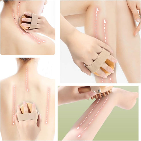 ZeroNever (1 Natural Beech Wooden Massage Comb for Body and Scalp, Meridian Trigger Point Massager Piece)