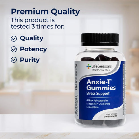 Anxie-T Stress Relief Gummy - Vitamin Supplement for Mood & Mental Focus Support, 90 Gummies