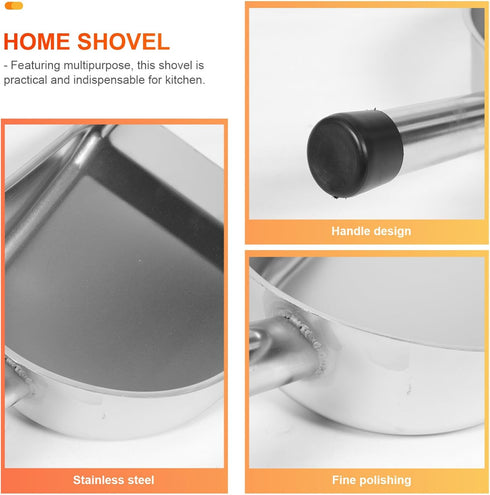 1pc Stainless Steel Dustpan - Heavy Duty Dustpan for Debris Cleaning, Plastic Office Small Shovel