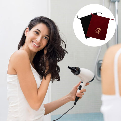 OSALADI Travel Blow Dryer Bags, 2 Pack Flannel Drawstring Storage Bag for Hairdryer and Styling Tools