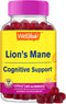 Lions Mane Gummies for Adults, 2000mg, Memory and Focus Support, Gluten Free, 60 Count