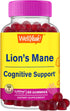 Lions Mane Gummies for Adults, 2000mg, Memory and Focus Support, Gluten Free, 60 Count