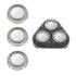 Replacement Shaver Heads with Brush, Fit for Philips HQ64, HQ54, HQ5705, HQ6070, Pack of 3