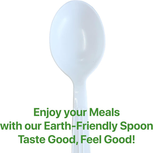 Plastic Utensils Spoon Individual Packaging - Silverware Bulk Pack Disposable Cutlery Party Supply Heavy Duty