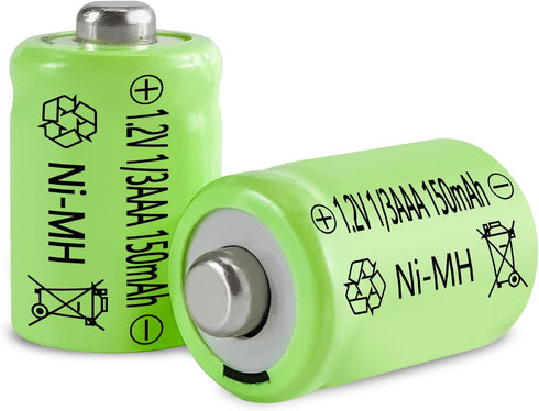 JINTION 1/3 Rechargeable AAA 150mAh Button Top NiMH Battery, 12 Pack for Solar Lights