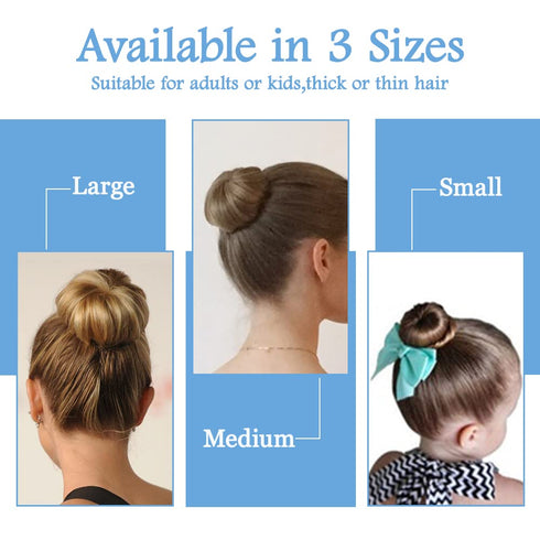 TsMADDTs Donut Hair Bun Maker, 3PCS Dark Brown Ring Style Bun Maker with 20PCS U Shaped Hair Pins for Women