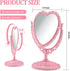 Pink Heart Vanity Mirror 360 Degree Swivel Makeup Mirror Aesthetic Mirror Double Sided Table Desk Countertop Mirror Stand Cosmetic Mirror Dresser Bathroom Bedroom Mirror for Women Girls by QEEYON